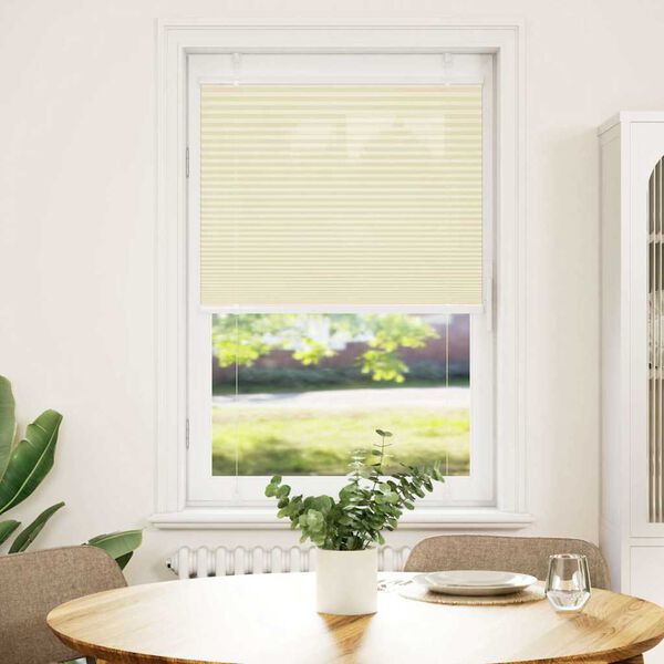 vidaXL Store pliss&eacute; cr&egrave;me 70x100 cm largeur du tissu 69,4 cm polyester