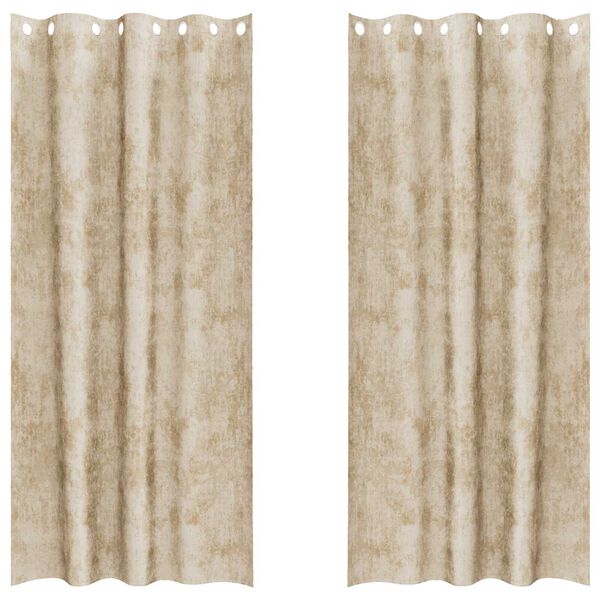 vidaXL Rideaux en velours 2 pcs Crème 225 x 140 cm Velours