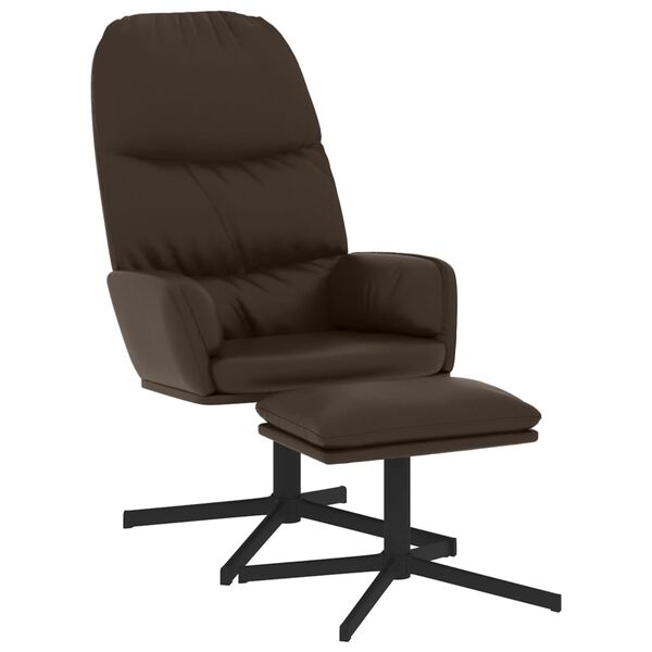 vidaXL Chaise de relaxation avec tabouret Marron Similicuir