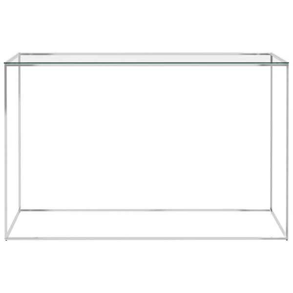 vidaXL Table d'appoint Argenté 120x40x78 cm Acier inoxydable et verre