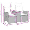 vidaXL Canap&eacute; de jardin inclinable 2 places avec table beige rotin