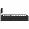 vidaXL Cadre de lit avec t&ecirc;te de lit Noir 75 x 190 cm Pin massif