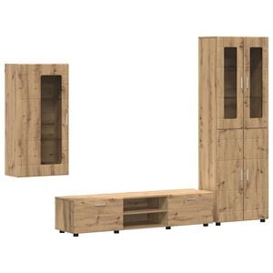 vidaXL Ensemble meuble TV avec tiroir FLORIN 3 pcs Ch&ecirc;ne artisanal