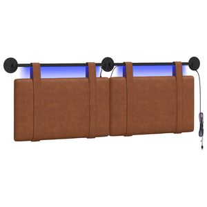 vidaXL T&ecirc;te de lit suspendue Marron PU antique