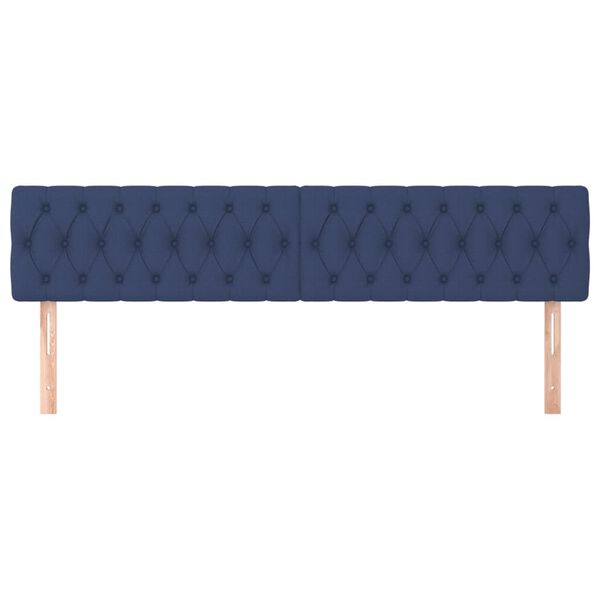 vidaXL T&ecirc;tes de lit Bleu 180x7x78/88 cm Tissu