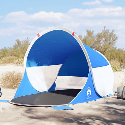 vidaXL Tente de plage bleu azuré escamotable imperméable