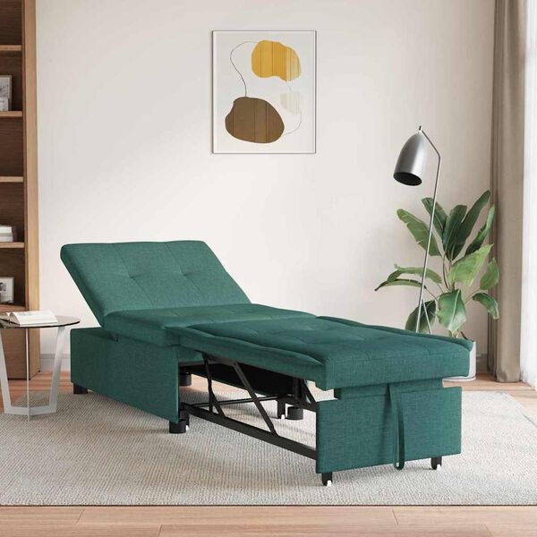 vidaXL Canap&eacute;-lit escamotable Vert fonc&eacute; 194 x 50 x 82 cm Contreplaqu&eacute;