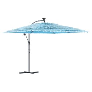 vidaXL Parasol de jardin avec m&acirc;t en acier bleu 290x290x238 cm