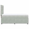 vidaXL Sommier &agrave; lattes de lit et matelas Gris clair 90x200 cm Velours