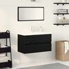 vidaXL Ensemble de mobilier de salle de bain 3 pcs Ch&ecirc;ne noir