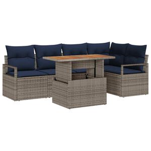 vidaXL Ensemble de canap&eacute; de jardin 6 pc 5 place Gris
