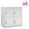 vidaXL Armoires &agrave; casiers 5 pcs Gris clair 90x45x92,5 cm Acier
