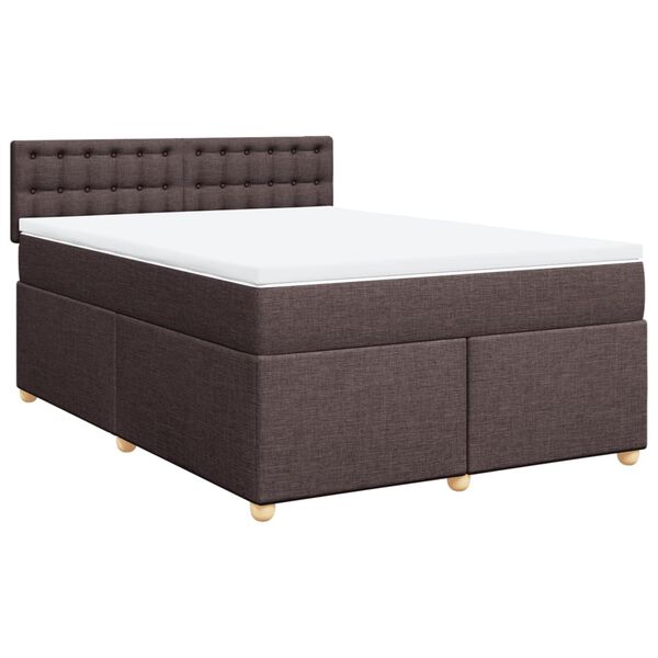 vidaXL Sommier &agrave; lattes de lit avec matelas Marron fonc&eacute; 140x200 cm