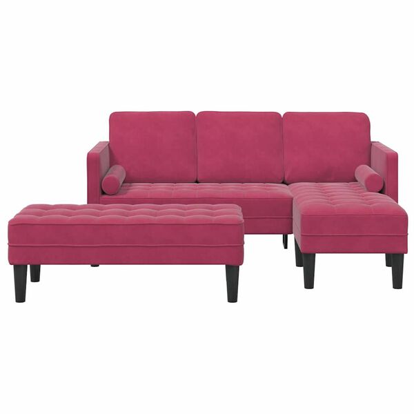 vidaXL Ensemble de Canap&eacute;s avec coussin 2 pcs Bordeaux Polyester