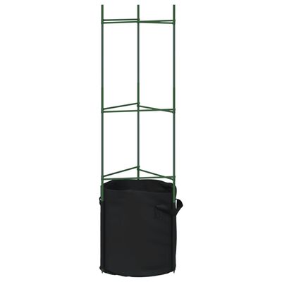 vidaXL Cage à tomates avec sac à plantes 2 pcs 116 cm acier et PP