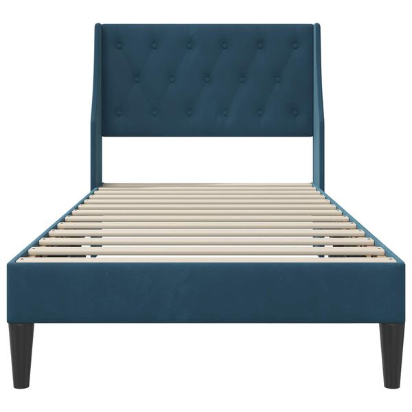 vidaXL Cadre de lit avec t&ecirc;te de lit Bleu 80 x 200 cm Velours