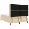 vidaXL Lit &agrave; ressort LED avec matelas Cr&egrave;me 160 x 200 cm tissu