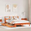 vidaXL Lit biblioth&egrave;que sans matelas cire marron 120x200 cm pin massif