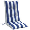 vidaXL Coussins de chaise &agrave; dossier haut lot de 6 rayures bleu/blanc