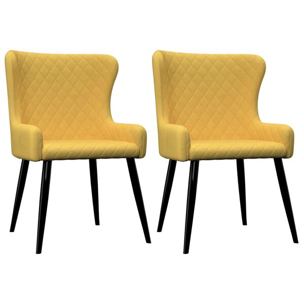 vidaXL Chaises à manger lot de 2 jaune tissu