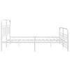 vidaXL Cadre de lit m&eacute;tal sans matelas et pied de lit blanc 160x200 cm