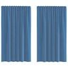vidaXL Rideaux en voile avec passe-tringles 2 pcs bleu royal