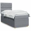 vidaXL Sommier &agrave; lattes de lit avec matelas gris clair 80x200 cm tissu