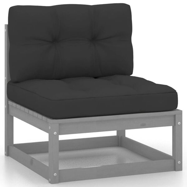 vidaXL Salon de jardin 6 pcs avec coussins Bois de pin massif