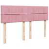 vidaXL Sommier &agrave; lattes de lit avec matelas Rose 160x200 cm Velours