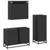 vidaXL Ensemble de meubles salle de bain 3 pcs noir bois d'ing&eacute;nierie