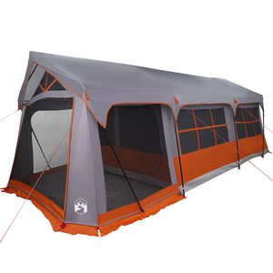 vidaXL Tente familiale Gris et orange 620 x 322 x 240 cm Polyester