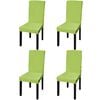 vidaXL Housse de chaise droite extensible 4 pcs vert