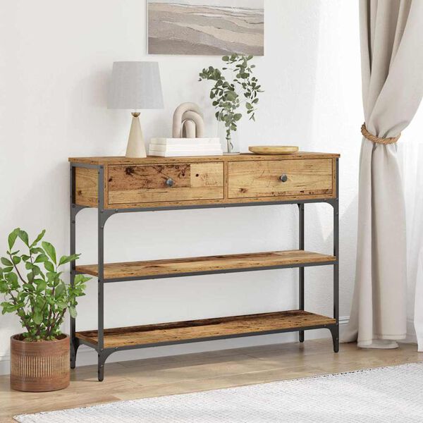 vidaXL Table console Bois ancien 72,5 x 25 x 75 cm Bois d'ing&eacute;nierie