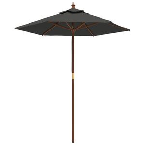 vidaXL Parasol de jardin avec m&acirc;t en bois anthracite 196x231 cm