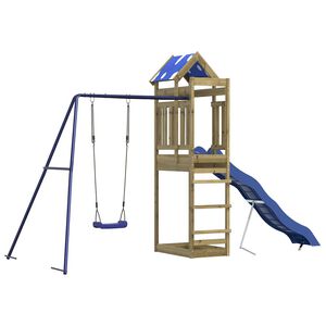 vidaXL Aire de jeux d'ext&eacute;rieur bois de pin impr&eacute;gn&eacute;