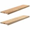 vidaXL Marches d'escalier 2 pcs non trait&eacute; bois de ch&ecirc;ne massif