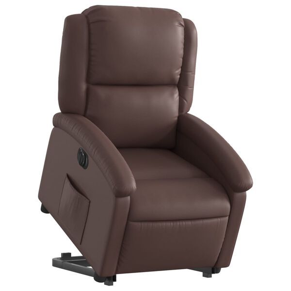 vidaXL Fauteuil inclinable &eacute;lectrique marron similicuir