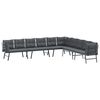 vidaXL Bancs de jardin avec coussins lot de 4 acier enduit de poudre