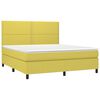 vidaXL Sommier &agrave; lattes de lit et matelas et LED Vert 160x200 cm Tissu