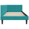 vidaXL Cadre de lit d'angle Turquoise 100 cm x 200 cm Velours