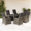 vidaXL Ensemble de bistro de jardin 7 pcs coussins gris poly rotin