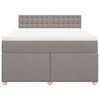 vidaXL Sommier &agrave; lattes de lit avec matelas Taupe 160x200 cm Tissu