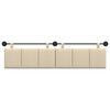 vidaXL T&ecirc;te de lit suspendue Montage mural Cr&egrave;me 210 x 55 x 5 cm tissu