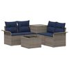 vidaXL Ensemble de Canap&eacute;s 6 pc 4-Nombre de places Gris et bleu marine