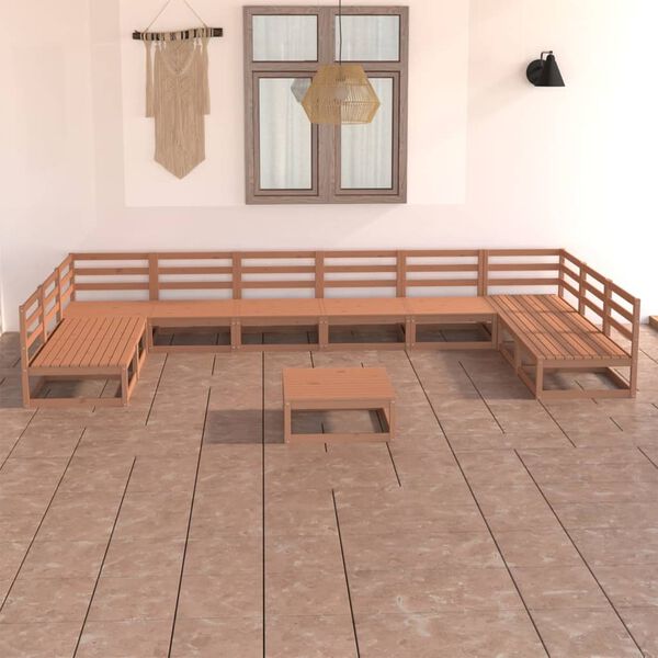 vidaXL Salon de jardin 11 pcs bois de pin massif