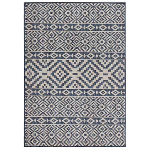 vidaXL Tapis &agrave; tissage plat d'ext&eacute;rieur 160x230 cm Rayures bleues