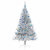 vidaXL Sapin de No&euml;l artificiel pr&eacute;-&eacute;clair&eacute; Argent 180 cm PET