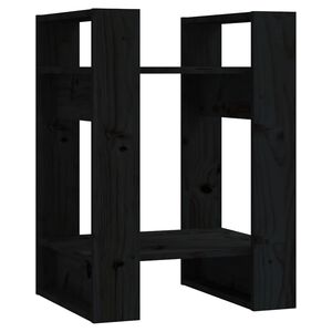 vidaXL Biblioth&egrave;que/S&eacute;parateur de pi&egrave;ce Noir 41x35x57 cm Pin massif
