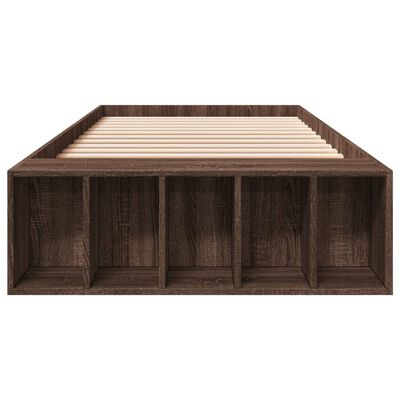 vidaXL Cadre de lit chêne marron 100x200 cm bois d'ingénierie