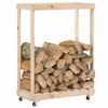 vidaXL Porte-bûches avec roulettes 76,5x40x108 cm bois massif de pin